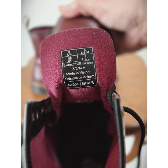 Dr. Martens Zavala Lace Up Combat Boot US Women's 6 Men's 5 Cherry Red #0021 - Picture 6 of 6